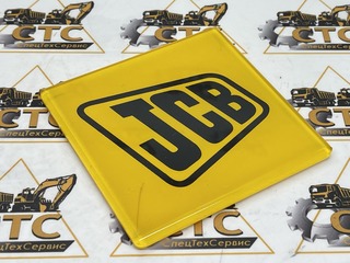 Логотип (эмблема) JCB, решетки радиатора 100х100мм (самоклейка) (код: 817/19661)