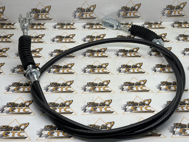 Трос ручного тормоза (ручника, квадратная кабина) на JCB (код: 910/47800) Трос ручного тормоза (ручника, квадратная кабина) на JCB (код: 910/47800)